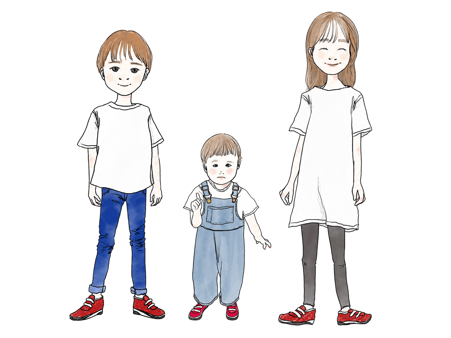 お兄ちゃん、末っ子、お姉ちゃんのイラスト